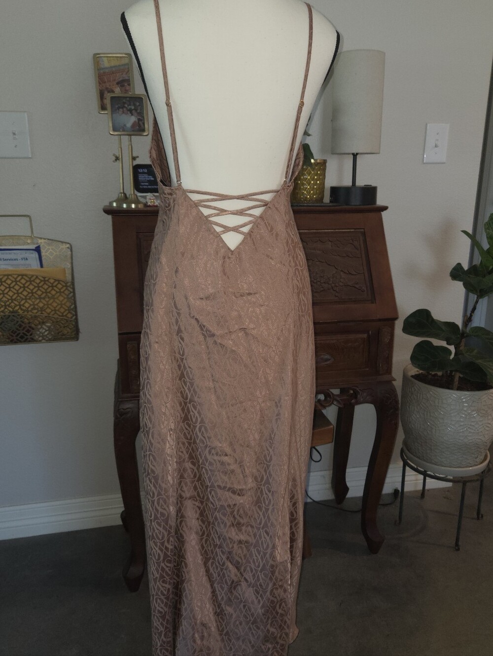 Victoria's Secret Gold Slip Chemise Nightgown - Picture 4 of 5